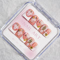 Nail Art Kit Floral & Rhinestone Press-On Reusable Adhesive