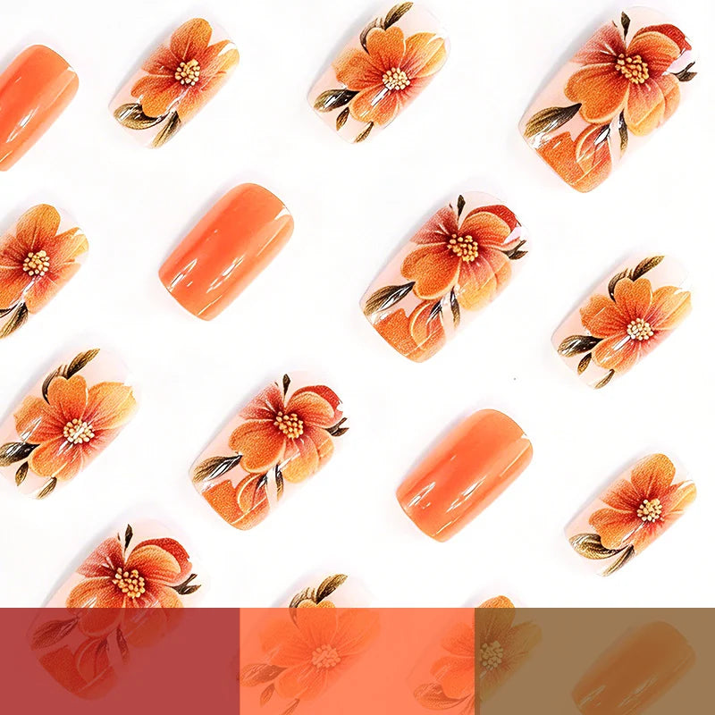 Nail Art Kit Floral Salon-Quality Set of 24
