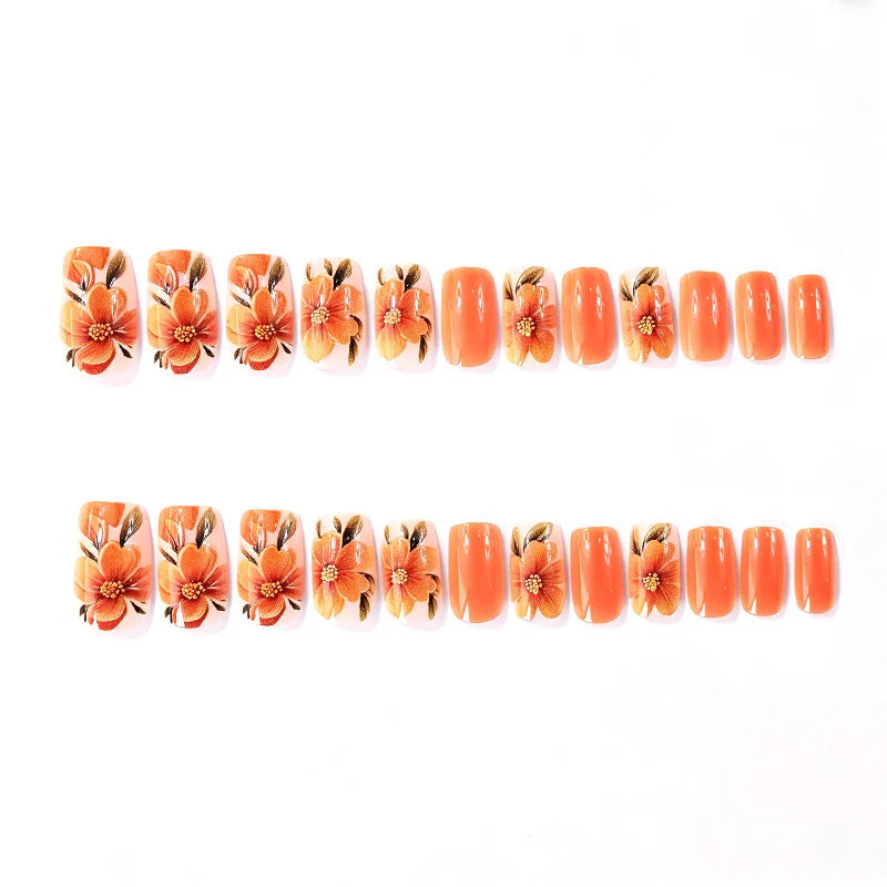 Nail Art Kit Floral Salon-Quality Set of 24