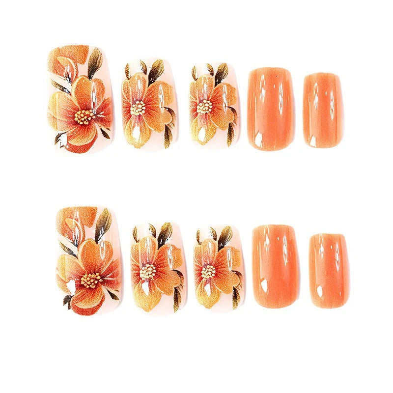 Nail Art Kit Floral Salon-Quality Set of 24