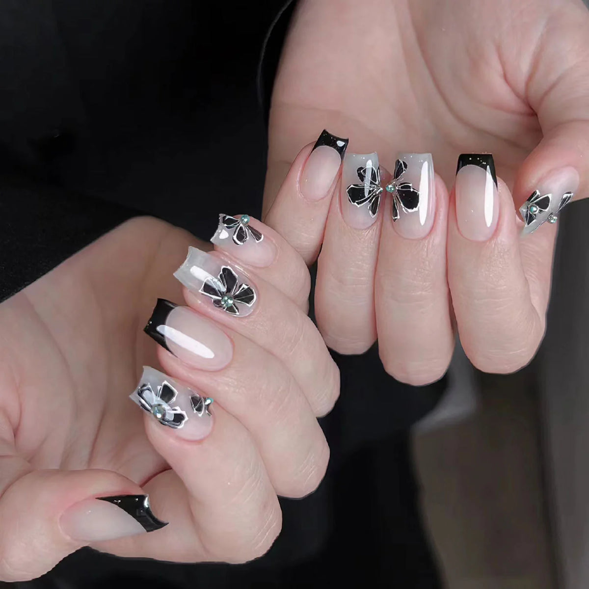 Nail Art Kit Floral Stencils Brushes & Stickers