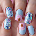 Nail Art Kit Floral Stickers Tools & Polish