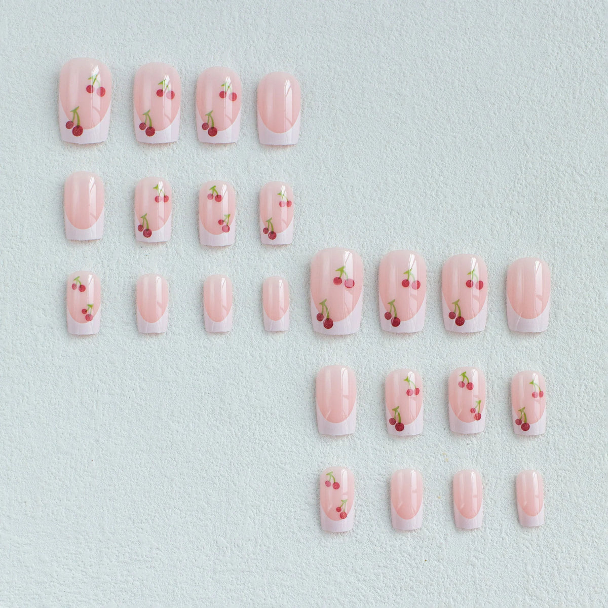 Nail Art Kit French Tip Cherry Blossom Easy-Apply Stickers