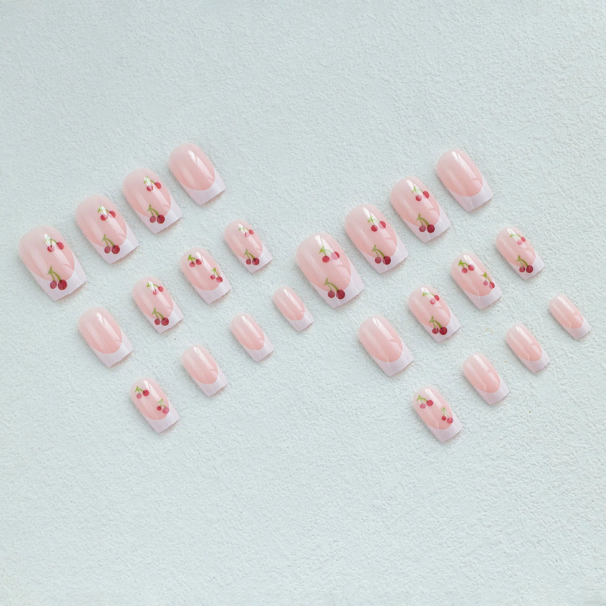 Nail Art Kit French Tip Cherry Blossom Easy-Apply Stickers