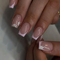 Nail Art Kit French Tip Floral Accents Long-Lasting