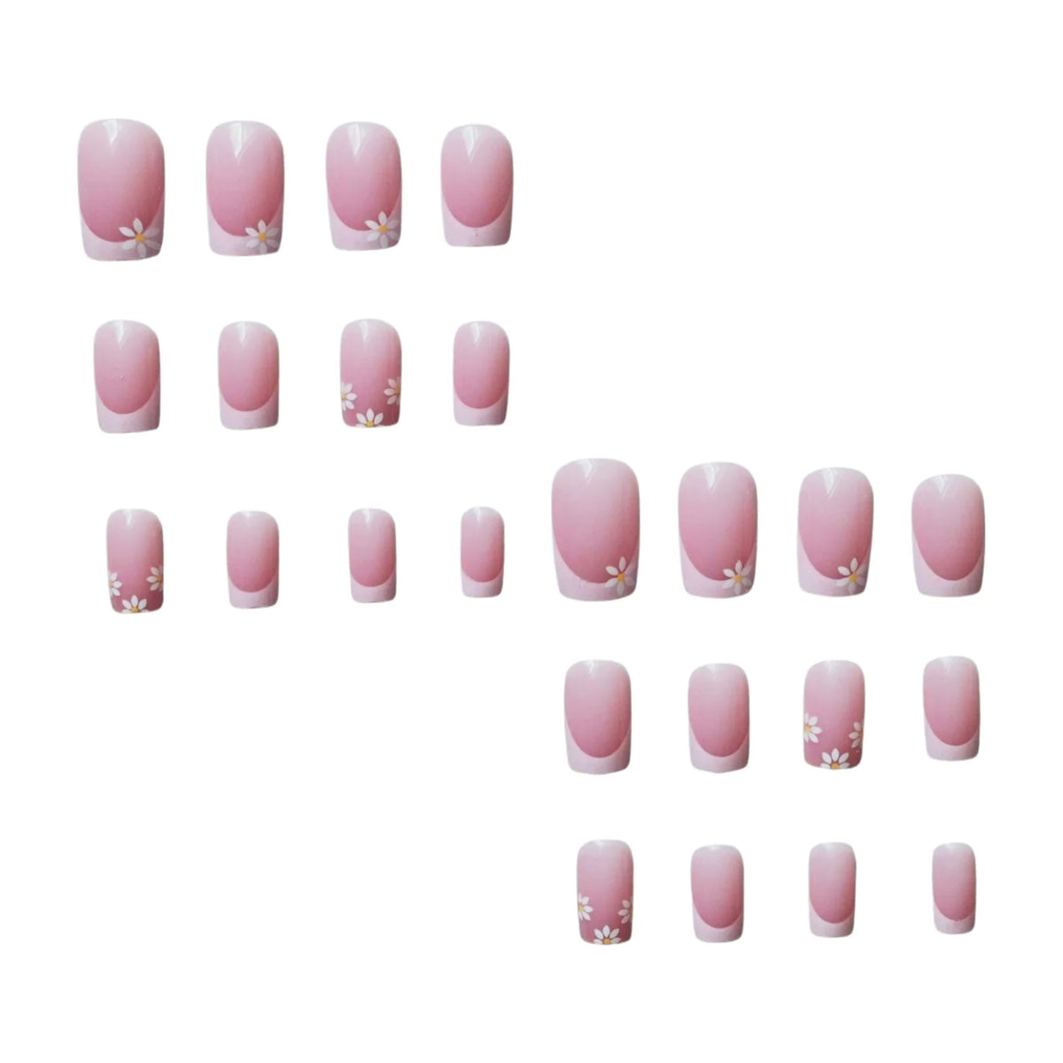 Nail Art Kit French Tip Floral Accents Long-Lasting