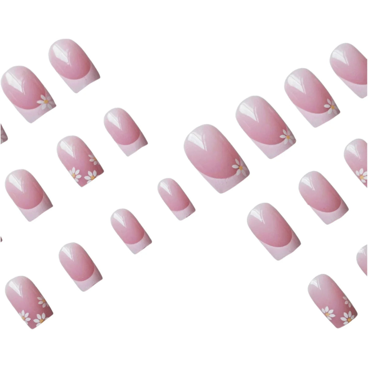 Nail Art Kit French Tip Floral Accents Long-Lasting