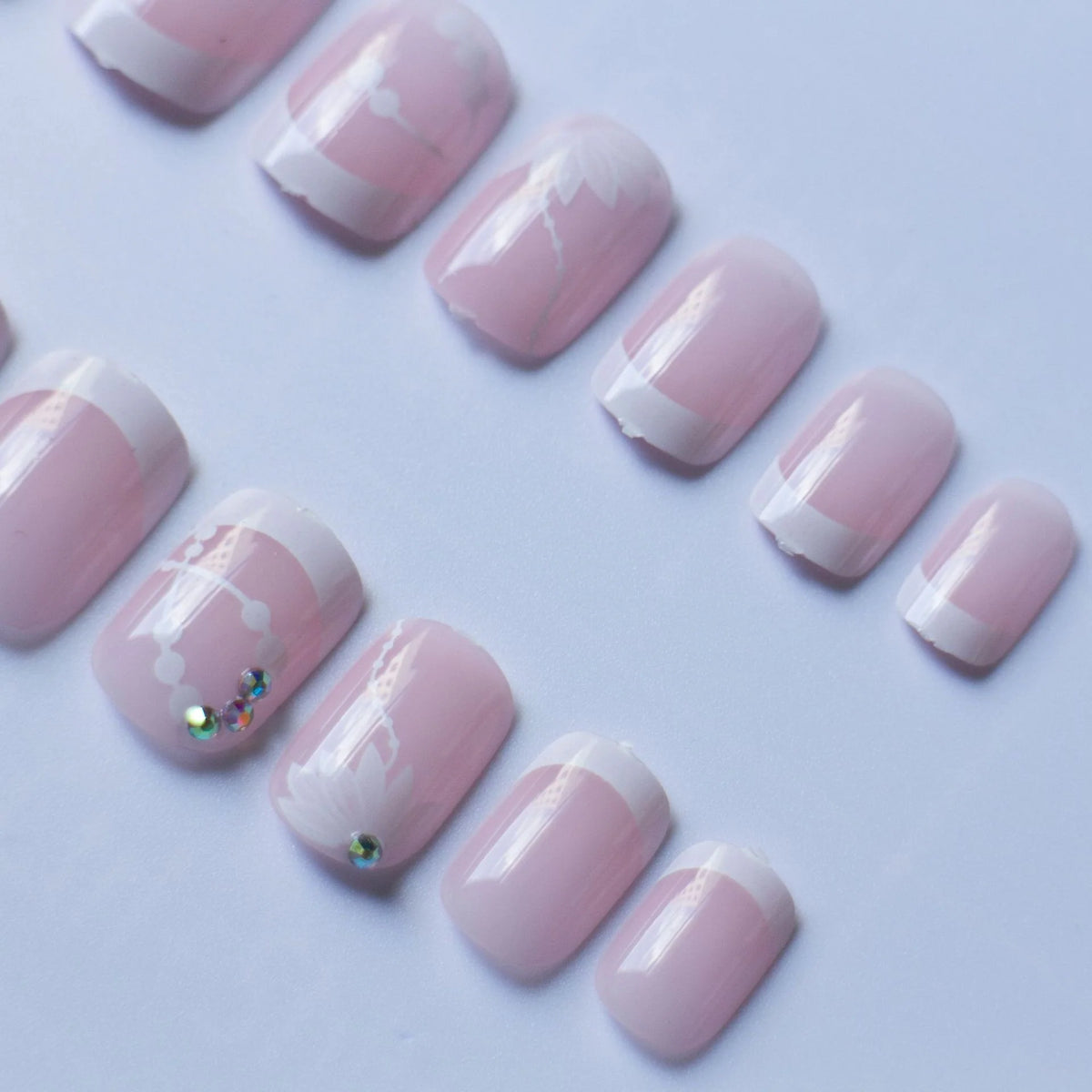 Nail Art Kit French Tip Floral Easy Application