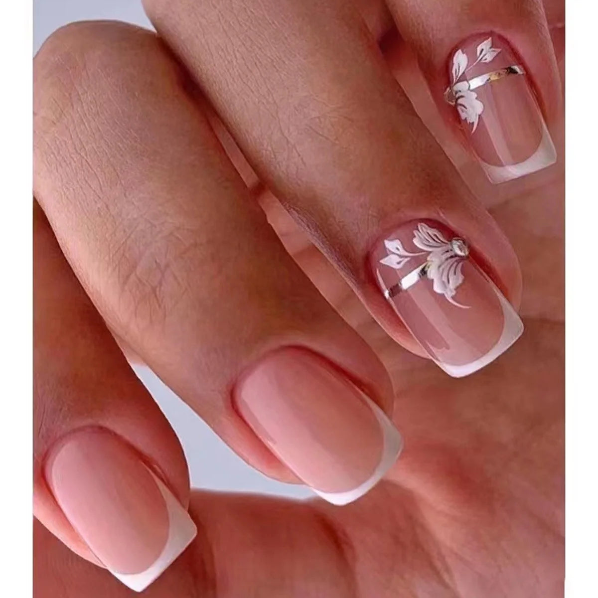 Nail Art Kit French Tip Floral Gel Polishes