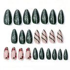 Nail Art Kit Green Glitter & Holly Motifs