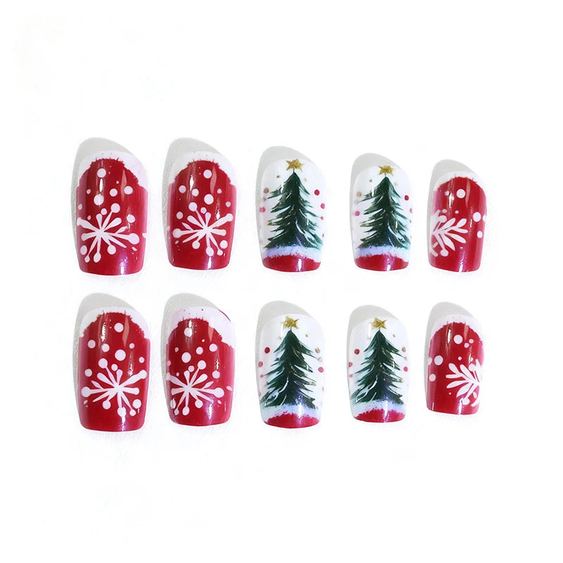 Nail Art Kit Hand-Painted Festive Designs Long-Lasting Finish