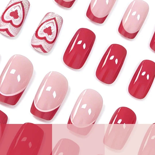 Nail Art Kit Heart Stickers & Rhinestones