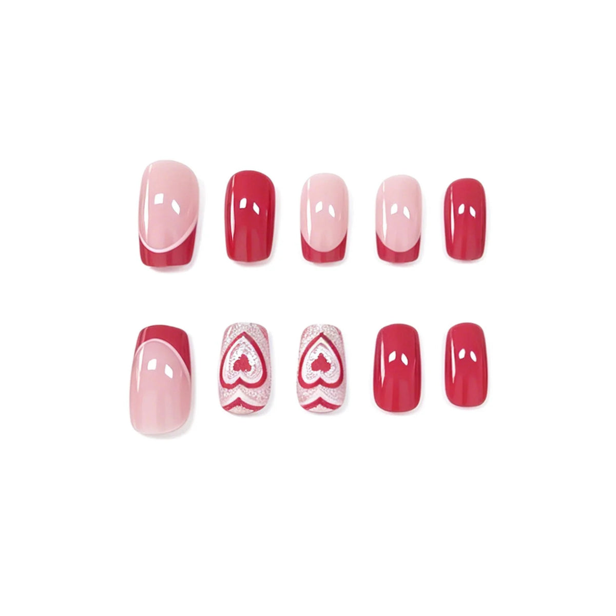 Nail Art Kit Heart Stickers & Rhinestones