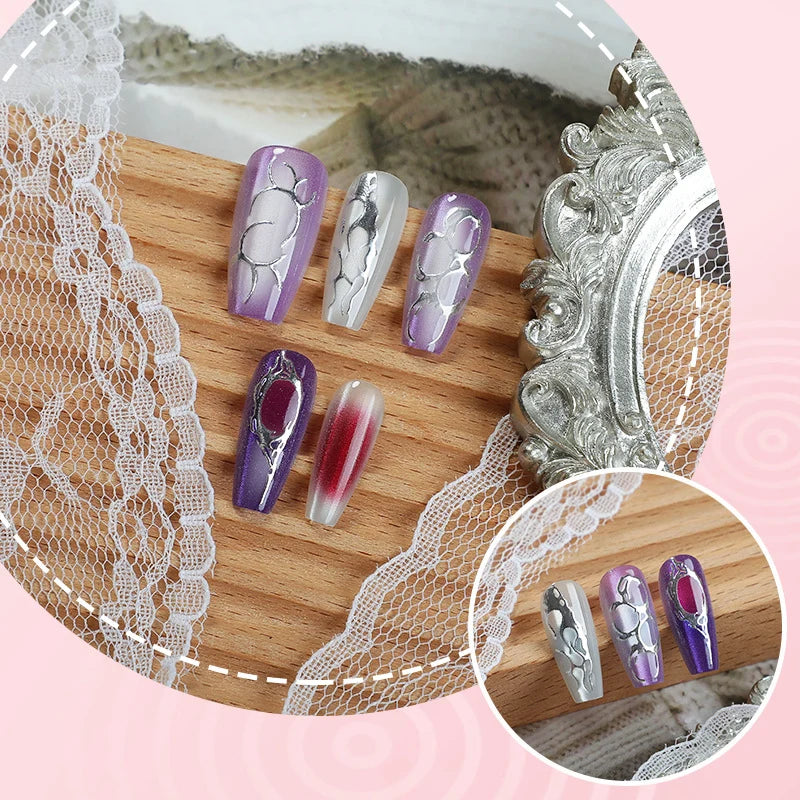 Nail Art Kit Intricate Designs & Gold Accents