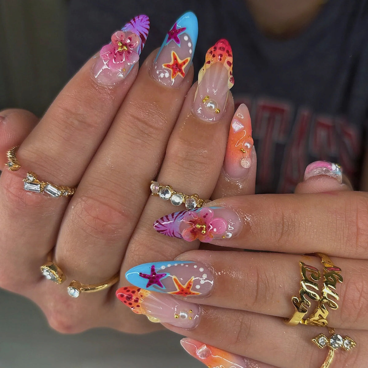 Nail Art Kit Ocean-Inspired Press-On Salon-Quality