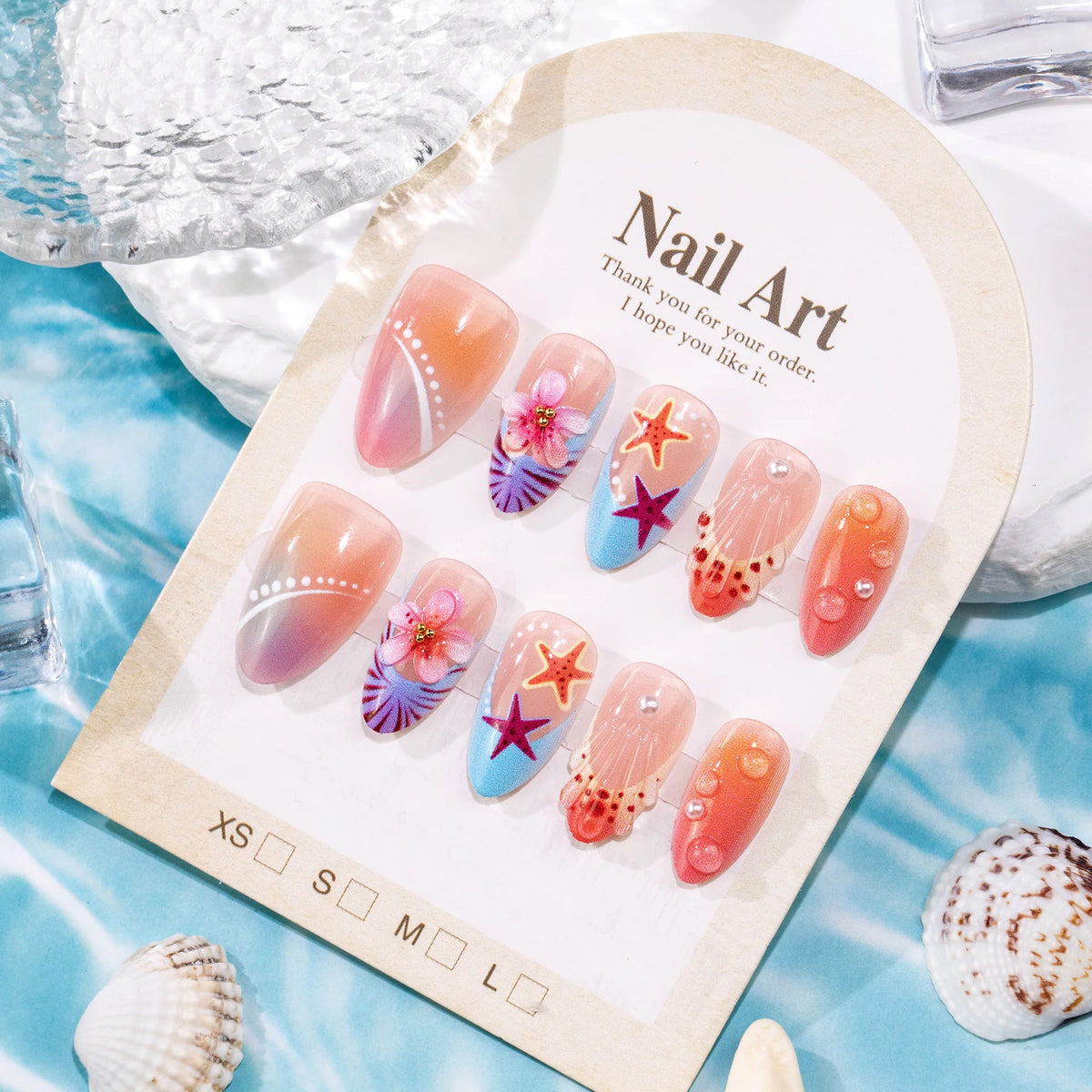 Nail Art Kit Ocean-Inspired Press-On Salon-Quality