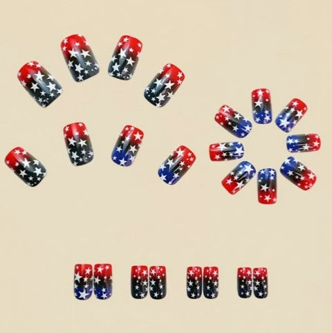 Nail Art Kit Ombre Star Decals Chip-Resistant