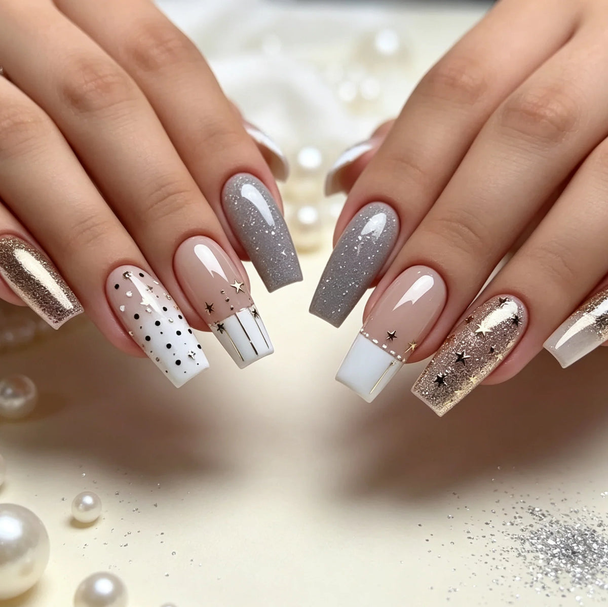 Nail Art Kit Premium Gel Starry Glitter Designs
