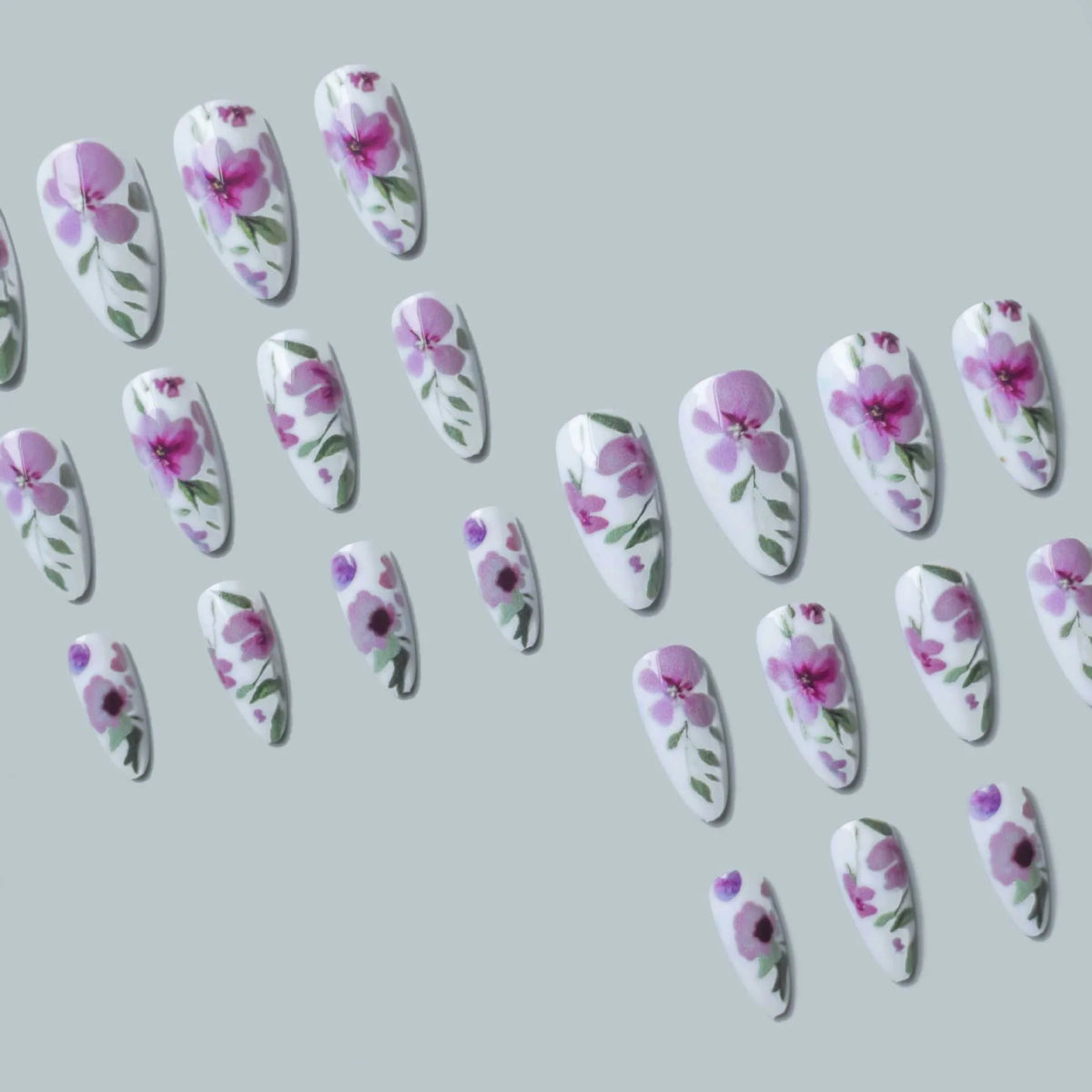 Nail Art Kit Watercolor Floral Acrylic Tips Beginner-Friendly