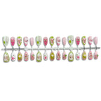 Nail Art Press-On Set Floral Reusable Multiple Sizes