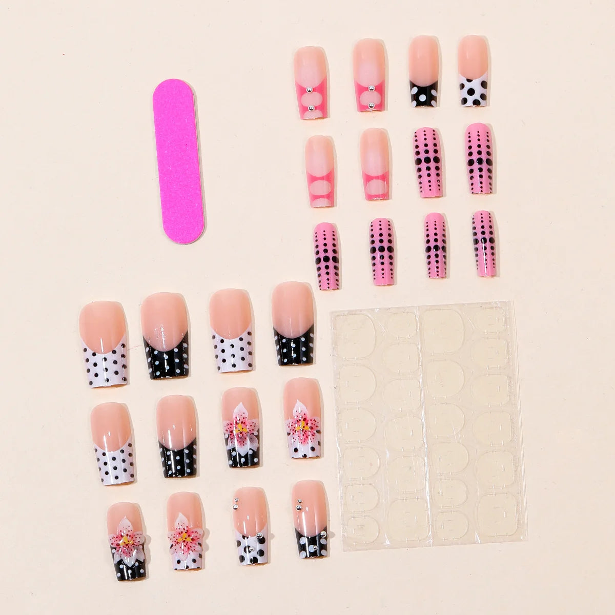 Nail Art Red Floral Designs Durable & Easy Application