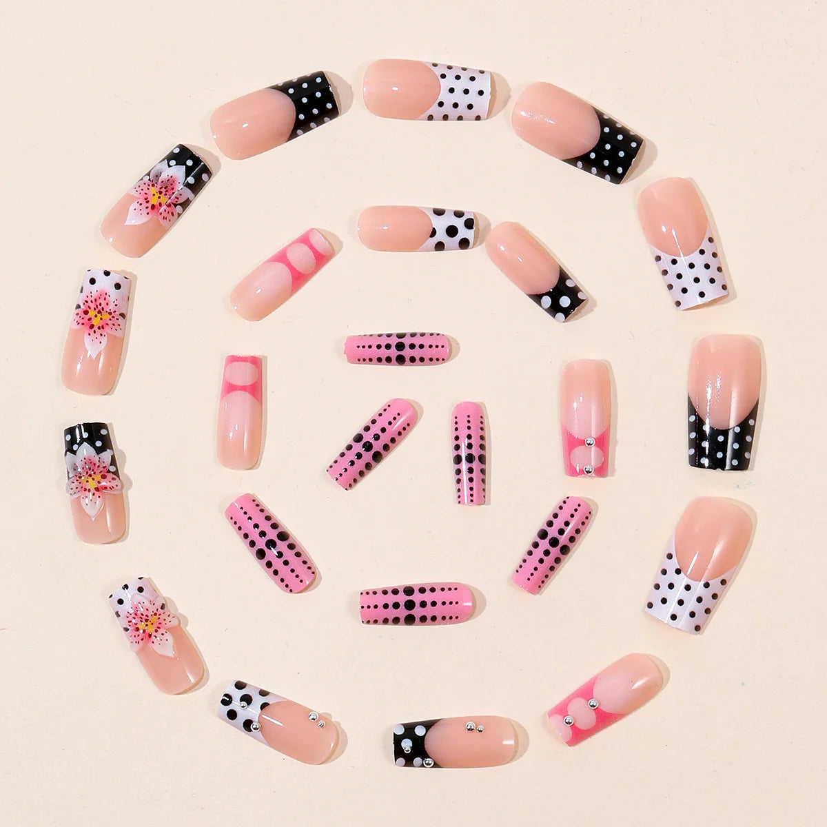 Nail Art Red Floral Designs Durable & Easy Application