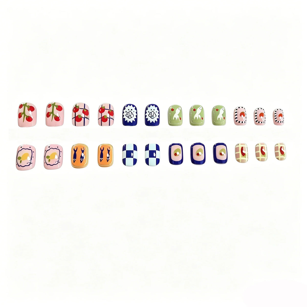 Nail Art Set 24-Piece Playful Patterns Salon-Quality