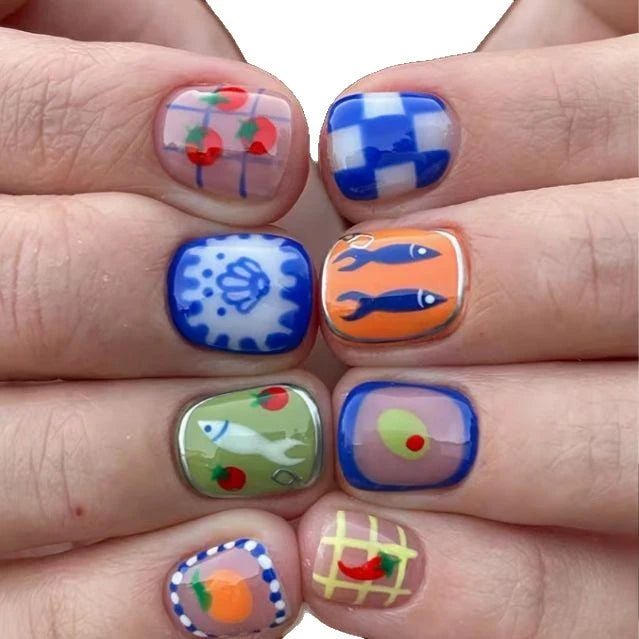 Nail Art Set 24-Piece Playful Patterns Salon-Quality