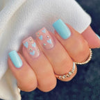 Nail Art Set Acrylic Heart Pattern & Rhinestones