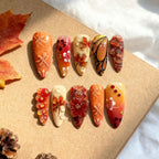 Nail Art Set Autumn Designs Easy Application & Long-Lasting