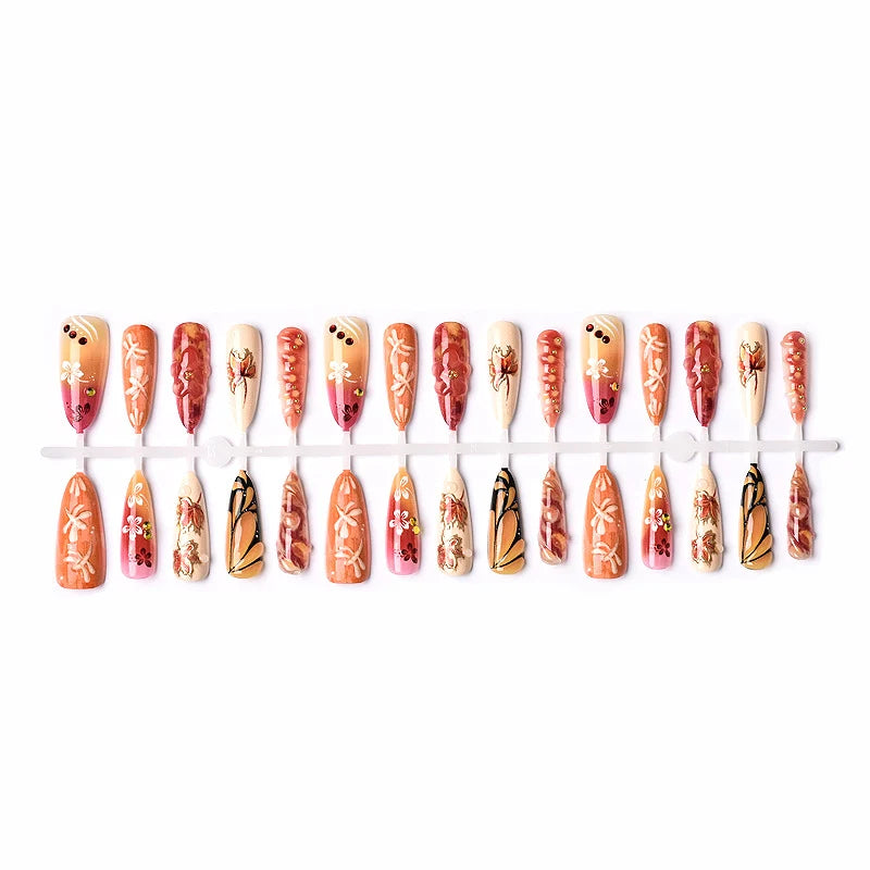 Nail Art Set Autumn Designs Easy Application & Long-Lasting