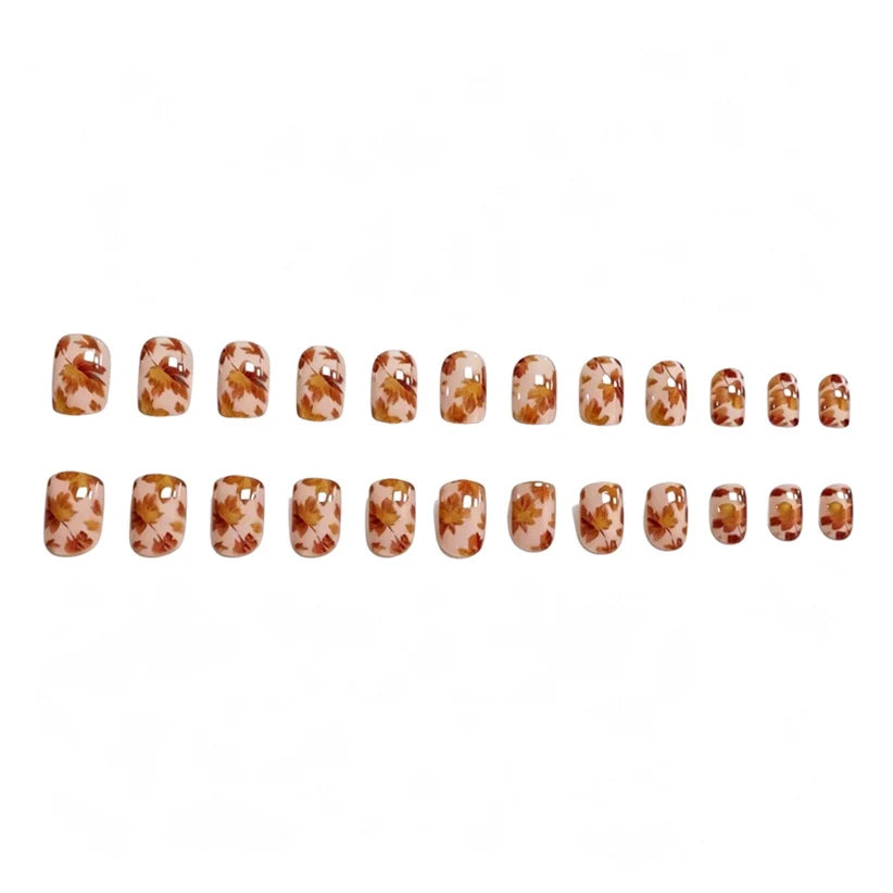 Nail Art Set Autumn Leaf Print Set of 24