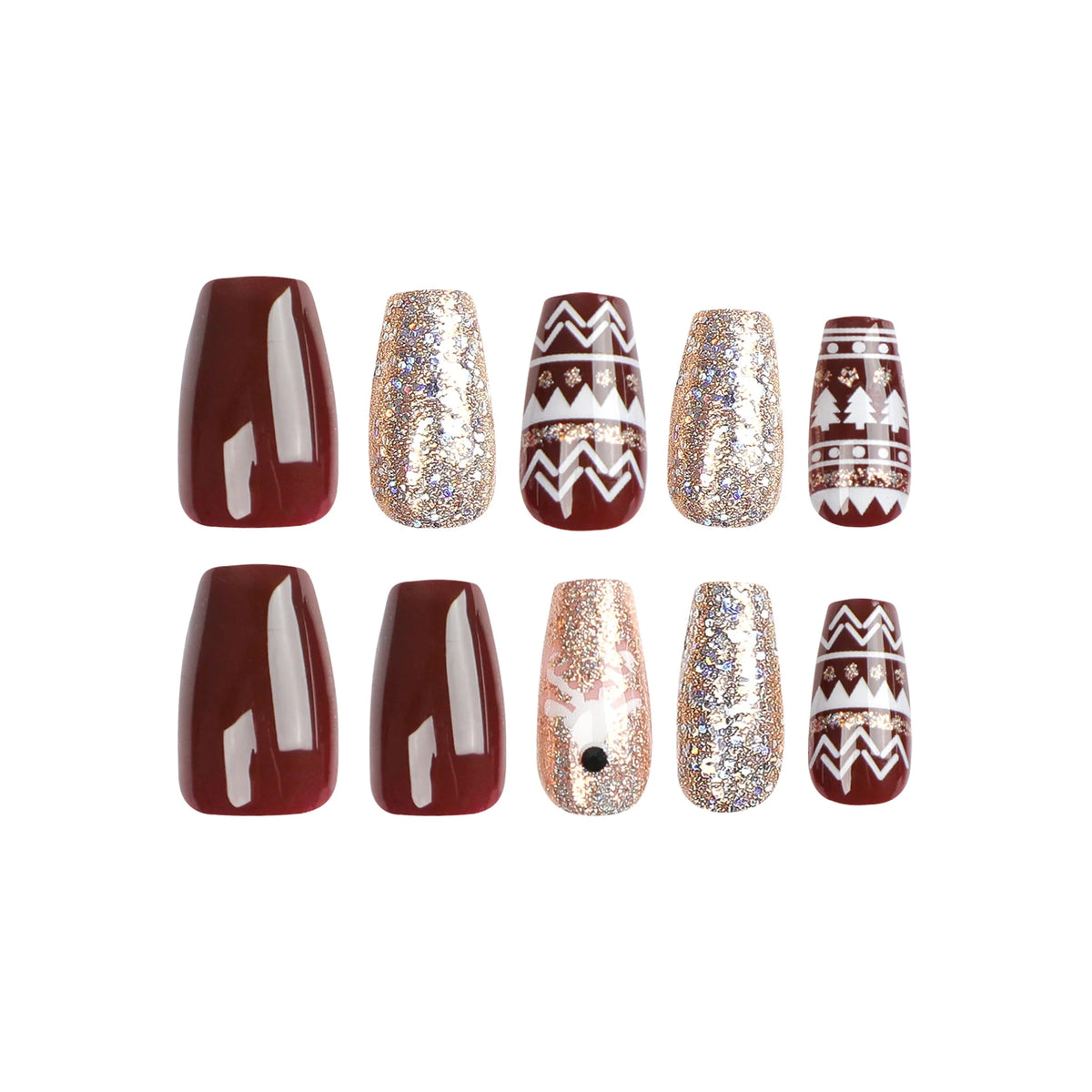 Nail Art Set Blue Rhinestones & Glitter