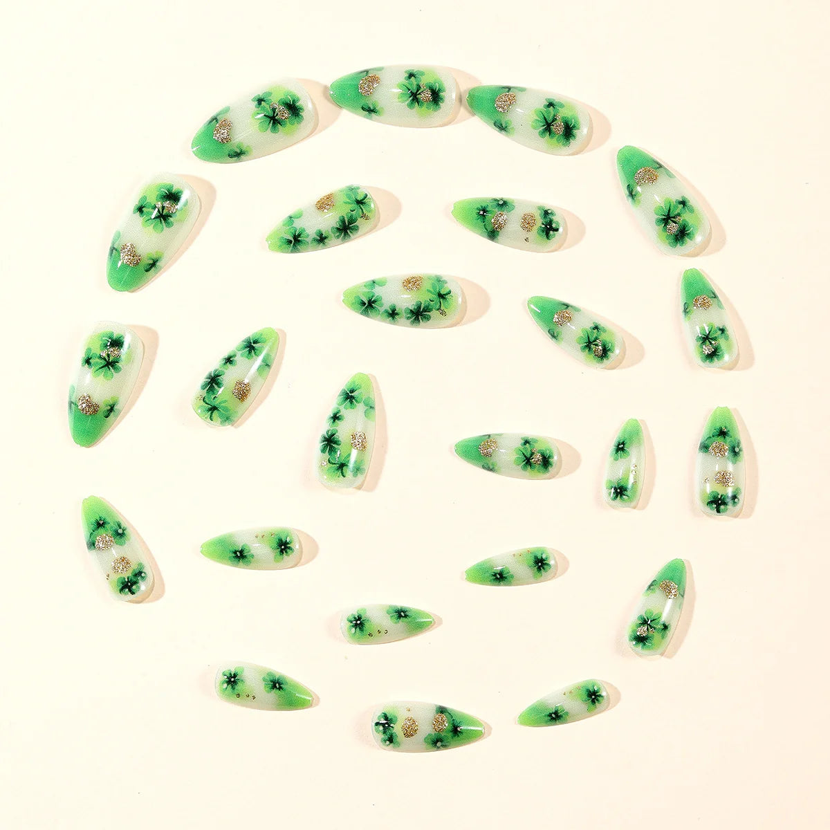 Nail Art Set Botanical Floral Decals & Glitter