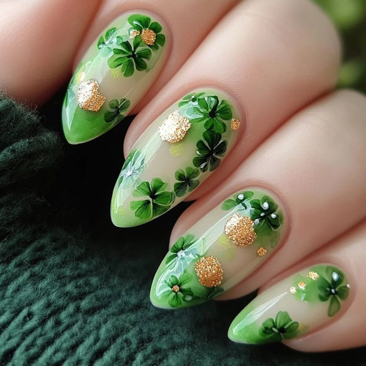 Nail Art Set Botanical Floral Decals & Glitter