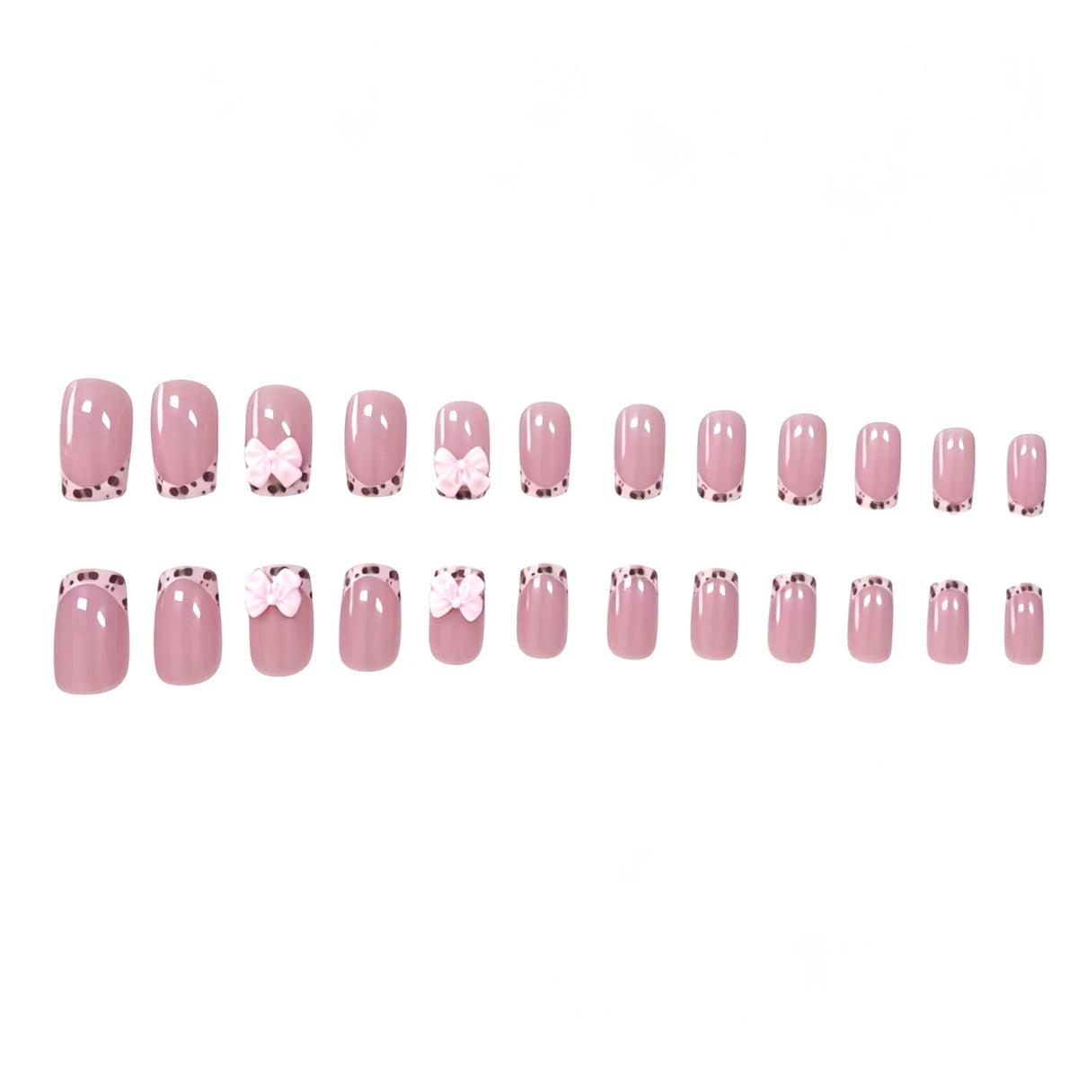 Nail Art Set Bow & Gem Embellishments 24-Piece Hypoallergenic