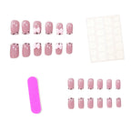 Nail Art Set Bow & Gem Embellishments 24-Piece Hypoallergenic