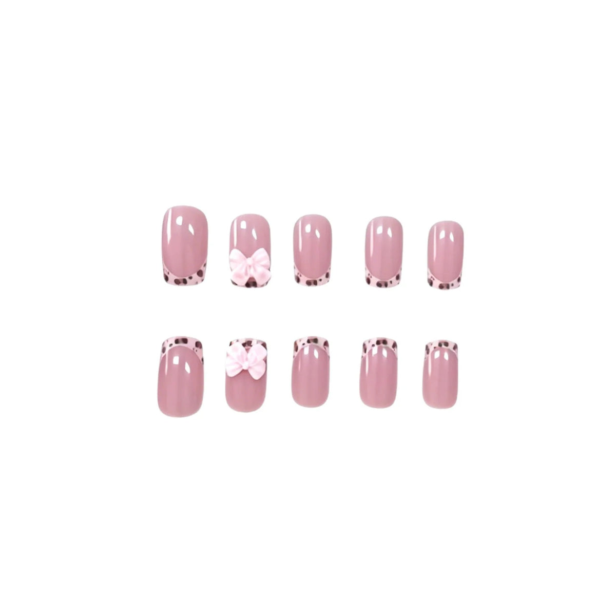 Nail Art Set Bow & Gem Embellishments 24-Piece Hypoallergenic