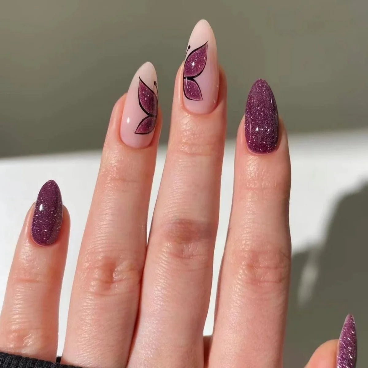 Nail Art Set Butterfly Glitter Easy Application