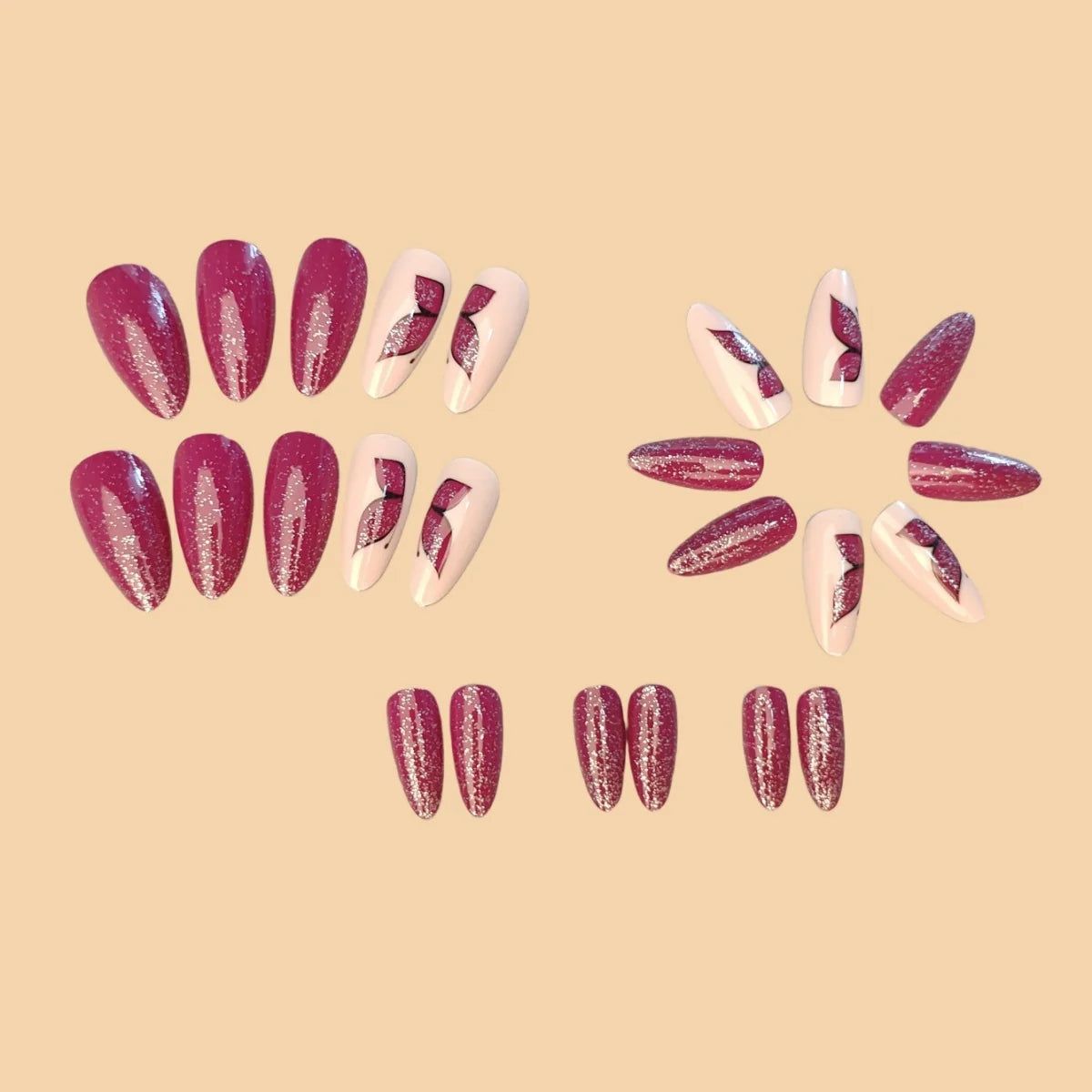 Nail Art Set Butterfly Glitter Easy Application