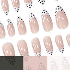 Nail Art Set Dotted French Tip 24 Piece