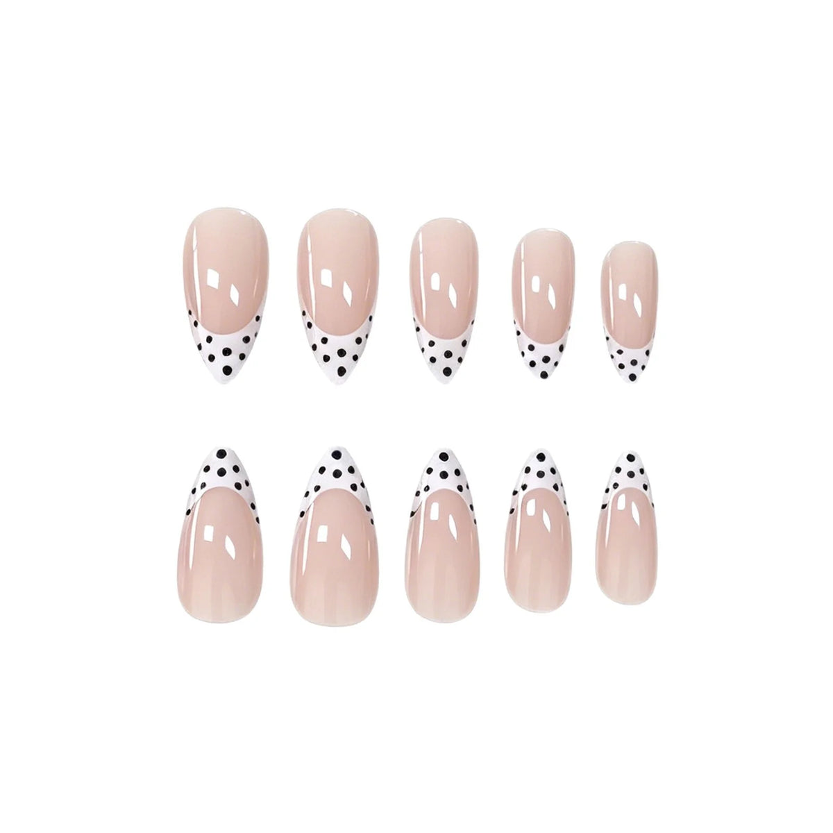 Nail Art Set Dotted French Tip 24 Piece