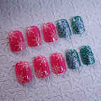 Nail Art Set Festive Holiday Designs Long-Lasting Finish