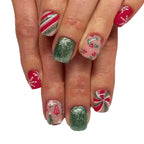 Nail Art Set Festive Holiday Designs Long-Lasting Finish