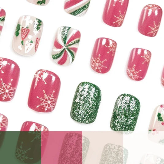 Nail Art Set Festive Snowflake Designs & Gel Formula