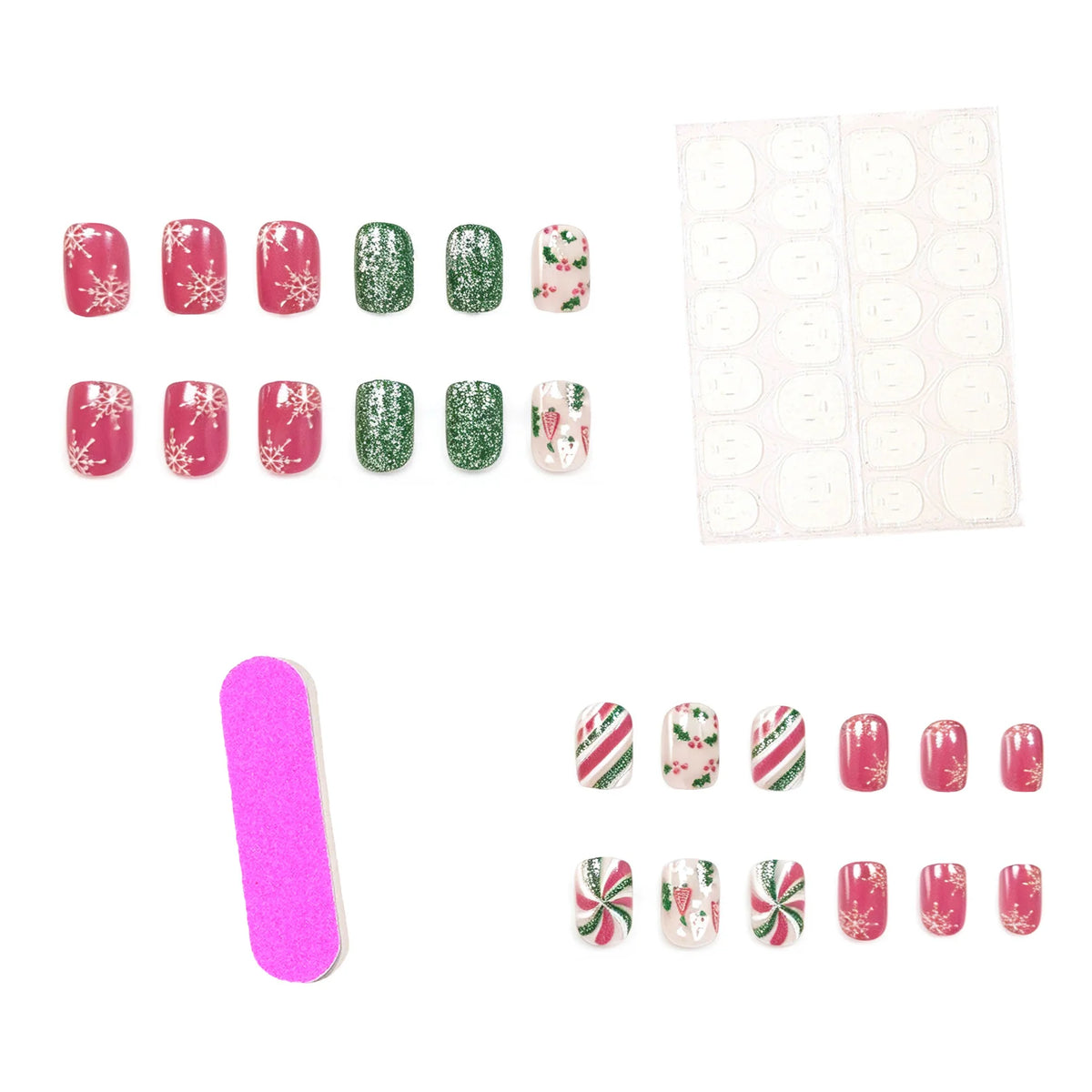 Nail Art Set Festive Snowflake Designs & Gel Formula