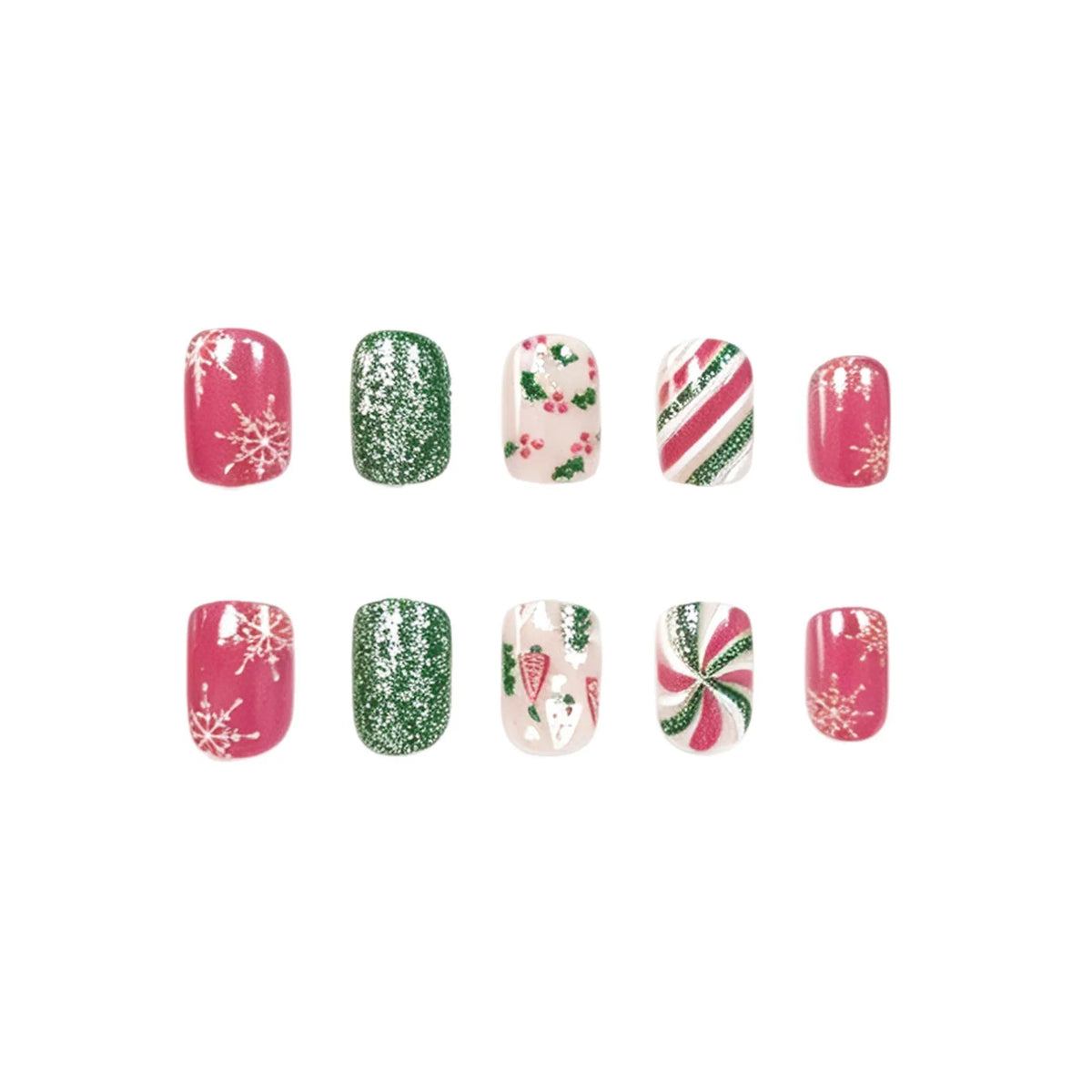 Nail Art Set Festive Snowflake Designs & Gel Formula