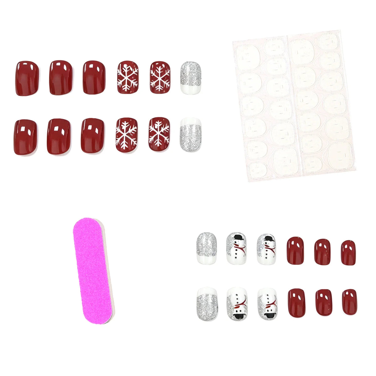Nail Art Set Festive Snowflake & Glitter Kit