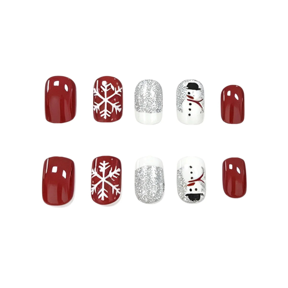 Nail Art Set Festive Snowflake & Glitter Kit