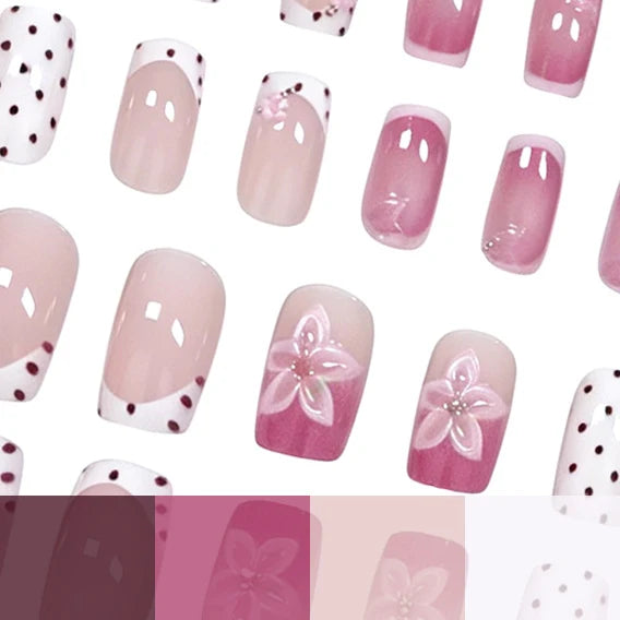 Nail Art Set Floral Abstract Gems & Stickers